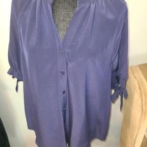 Navy blue button down blouse